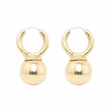 Ball Silver Earrings 12mm 18K Gold Plated